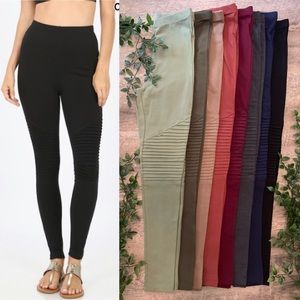 Black Highwaist Moto Leggings